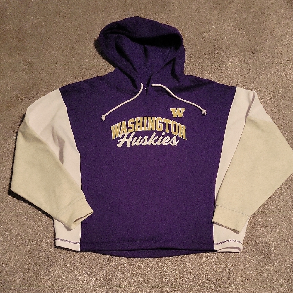 Purple and White Collegiate Style Sweater